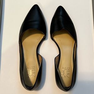 Naturalizer Womens Samantha Pointed Toe Leather Black Ballet Flat